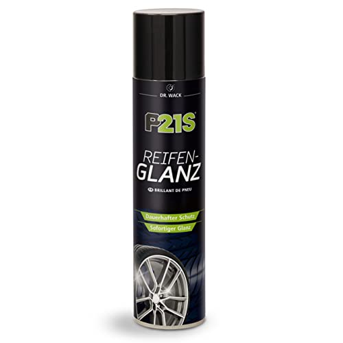Dr. Wack – P21S Reifen-Glanz 400 ml I Premium Auto-Reifen-Pflege für alle Reifen I Sofort neuer Glanz für verblasste , Hochwertige Reifenpflege – Made in Germany