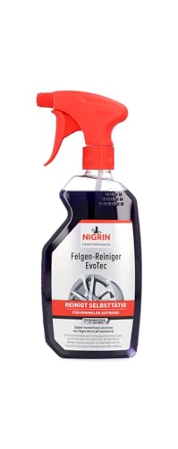 NIGRIN EvoTec Felgenreiniger, selbstaktiver Reiniger für alle Felgen, säurefrei, mit Wirk-Indikator, 500 ml