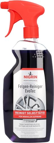 NIGRIN EvoTec Felgenreiniger, 750 ml, selbstaktiver Reiniger für alle Felgen, säurefrei, mit Wirk-Indikator