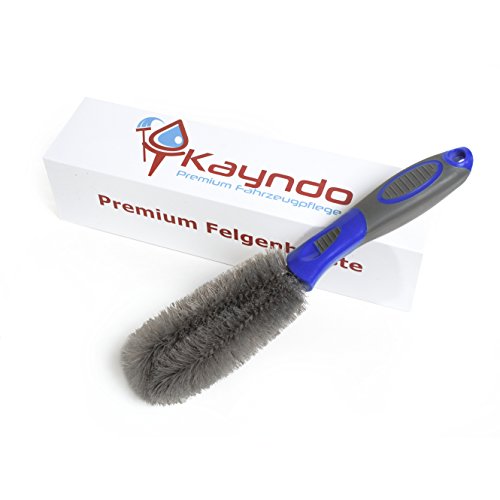 Kayndo Premium Felgenbürste – schonend gründliche Felgenreinigung Ihrer Stahl- und Alufelgen - Felgen Bürste Alufelgen - Felgenreinigungsbürste [Blau]
